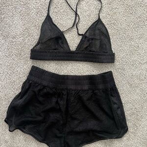 FREE WITH FULL PRICE PURCHASE 
Victoria's Secret Black Lace Pajama Set